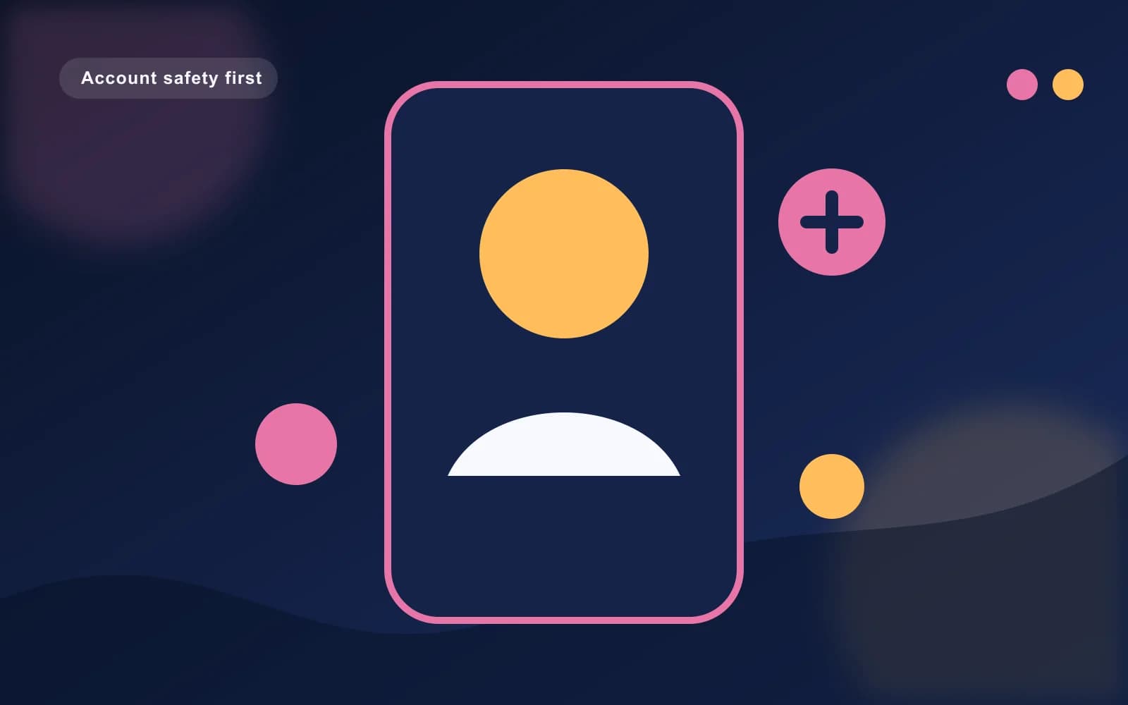 Stylised phone profile and follower symbol
