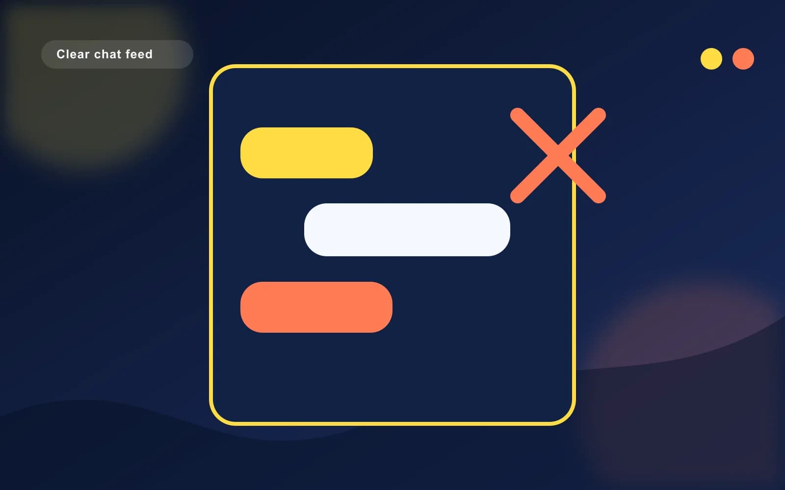 Stylised chat screen with a clear action