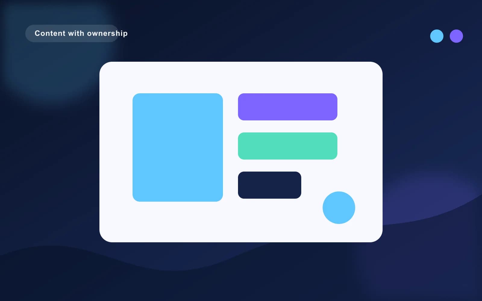 Stylised content board with organised blocks
